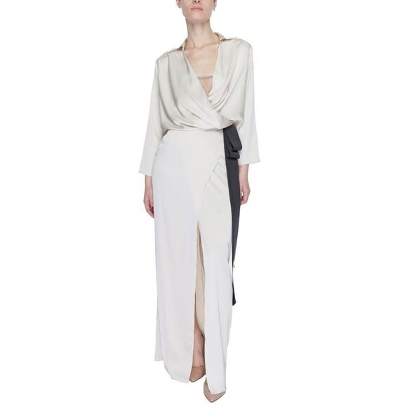 Sandro Ferrone Beige Polyester Long Women´s Dress